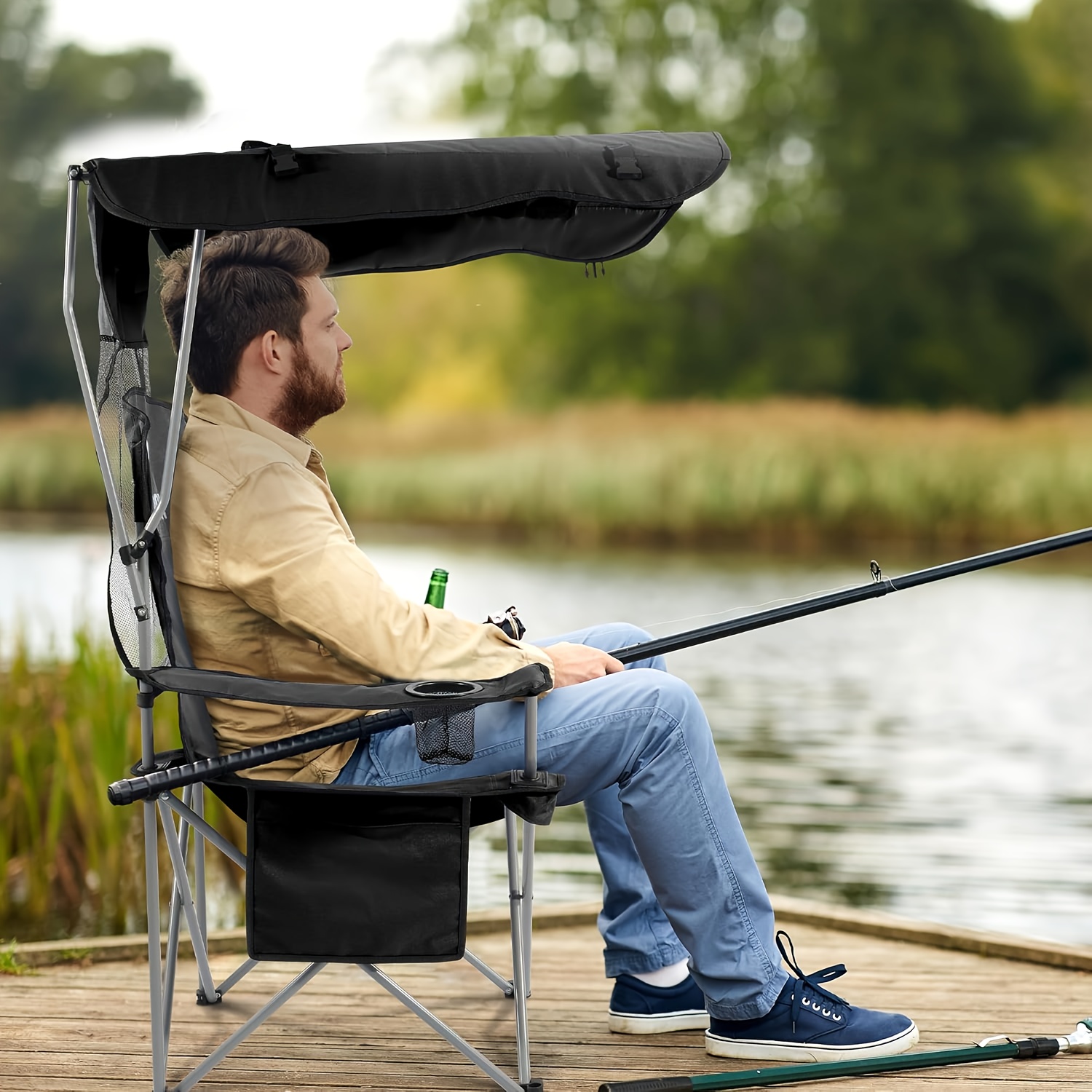 Camping Chairs, with Sunshade  - Fishing Equipment Bag recension och pris