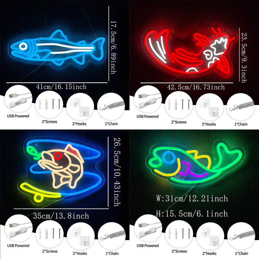 Fish Led Neon Sign, Cartoon Lu - Fishing Equipment Kitchener recension och pris