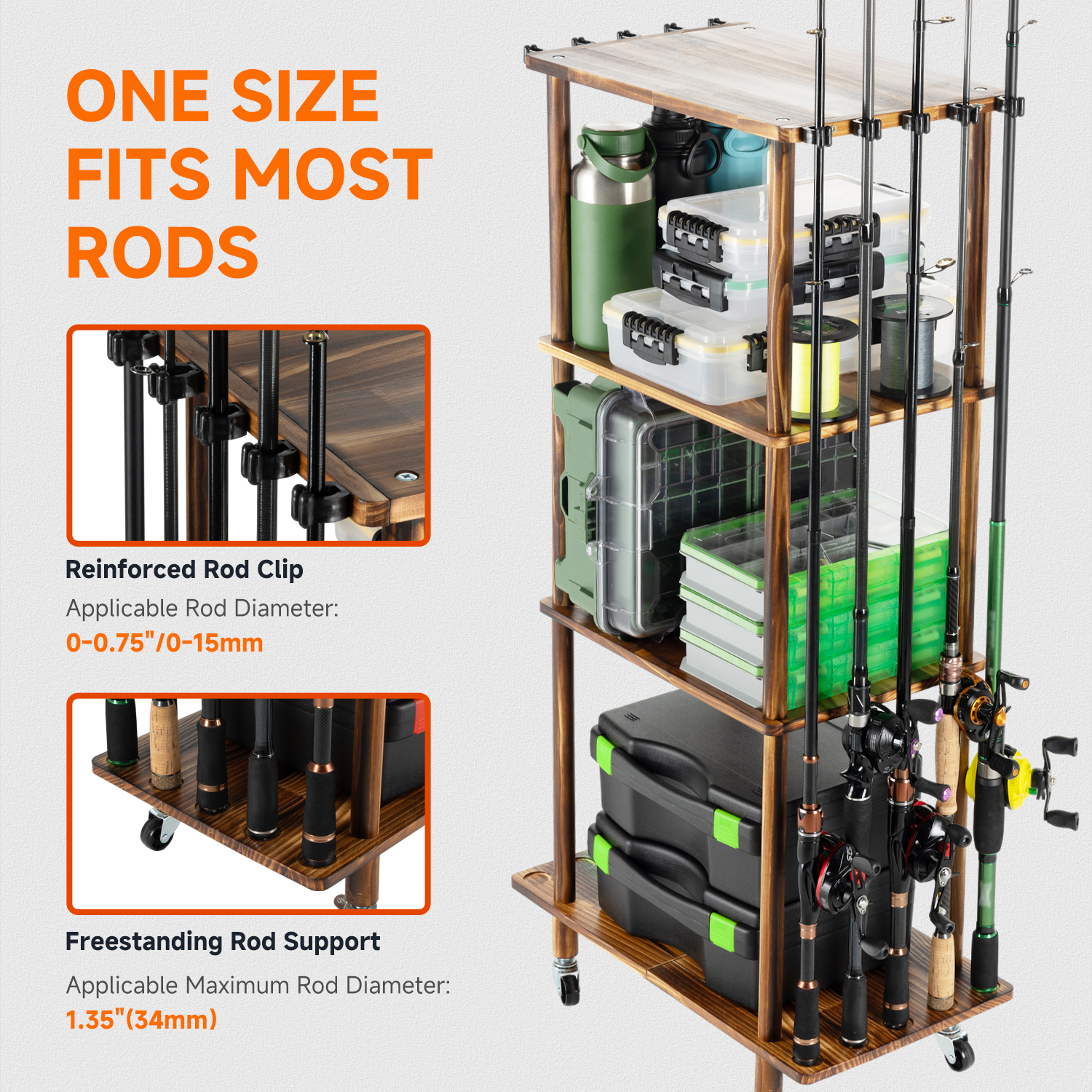 Cylindrical Floor Standing Fis - Fishing Rod Pod recension och pris
