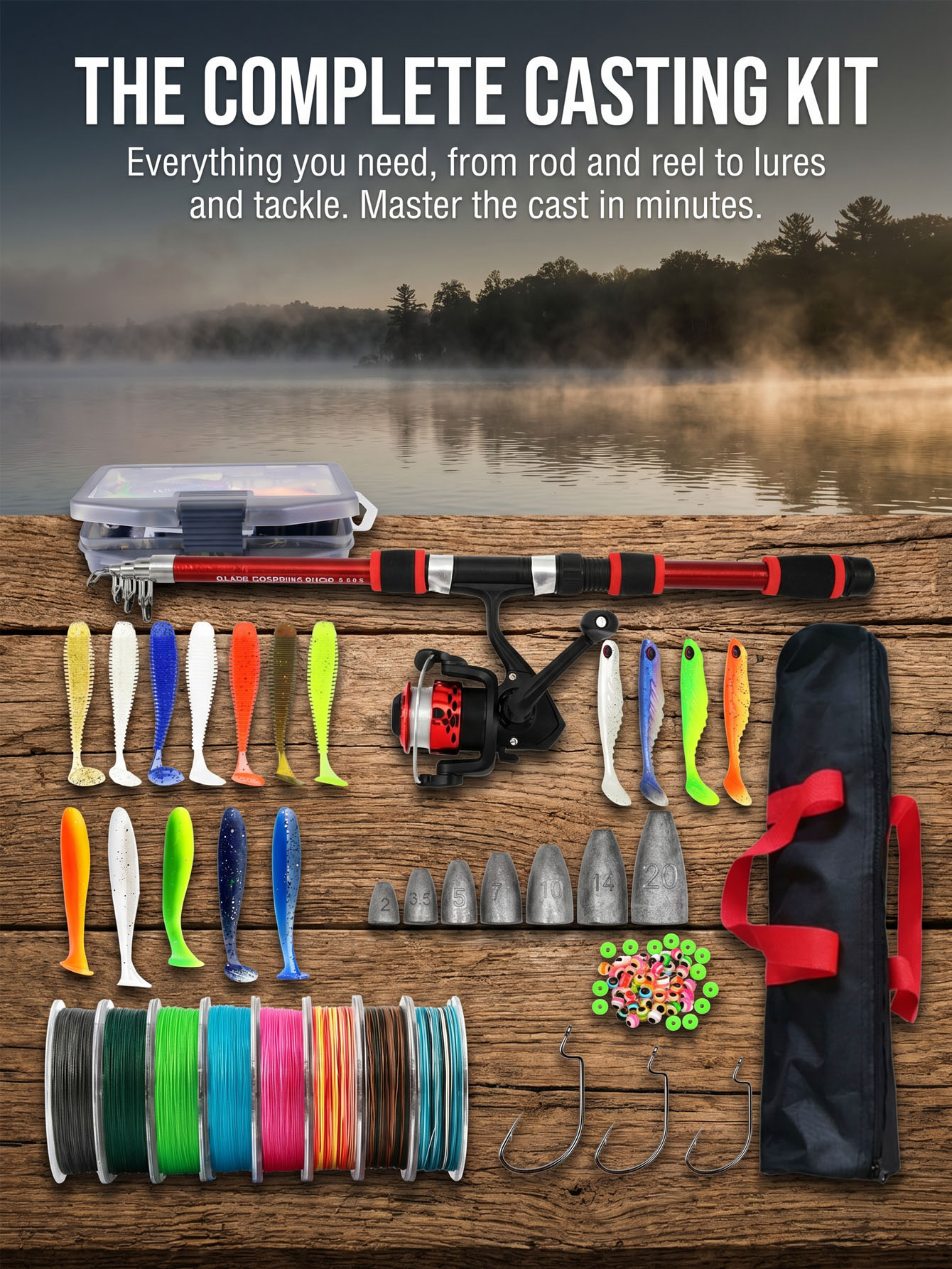 Fishing Rod Reel Combos Collap - Fishing Equipment Bag recension och pris